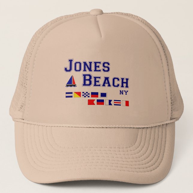 Jones Beach NY Signal Flags Trucker Hat (Front)