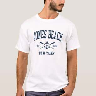 Jones Beach NY Vintage Navy Crossed Oars & Anchor T-Shirt