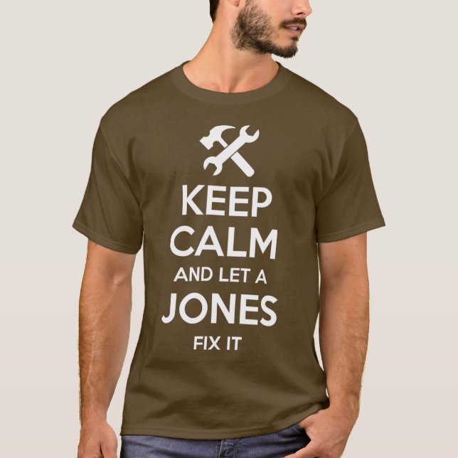 JONES Funny Surname Birthday Family Tree Reunion T-Shirt (Front)