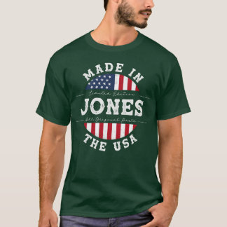 Jones Name Patriotic American Made inhe USA boy T-Shirt
