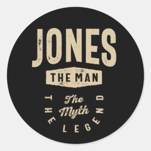 Jones The Man The Myth The Legend Classic Round Sticker