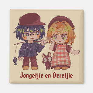 Jongetjie and Deretjie chibi Magnet