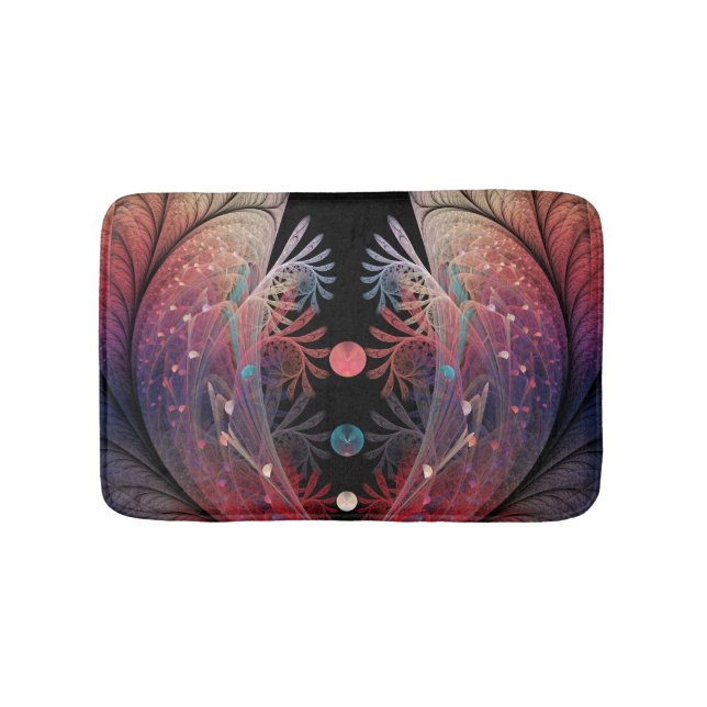 Jonglage Abstract Modern Fantasy Fractal Art Bath Mat (Front)