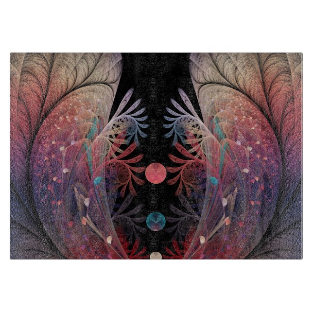 Jonglage Abstract Modern Fantasy Fractal Art Cutting Board (Front)
