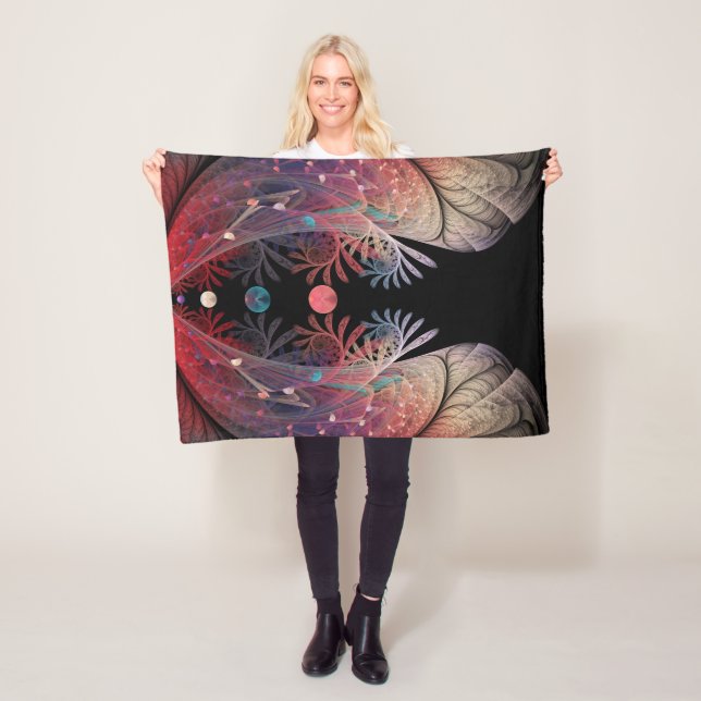 Jonglage Abstract Modern Fantasy Fractal Art Fleece Blanket (In Situ)