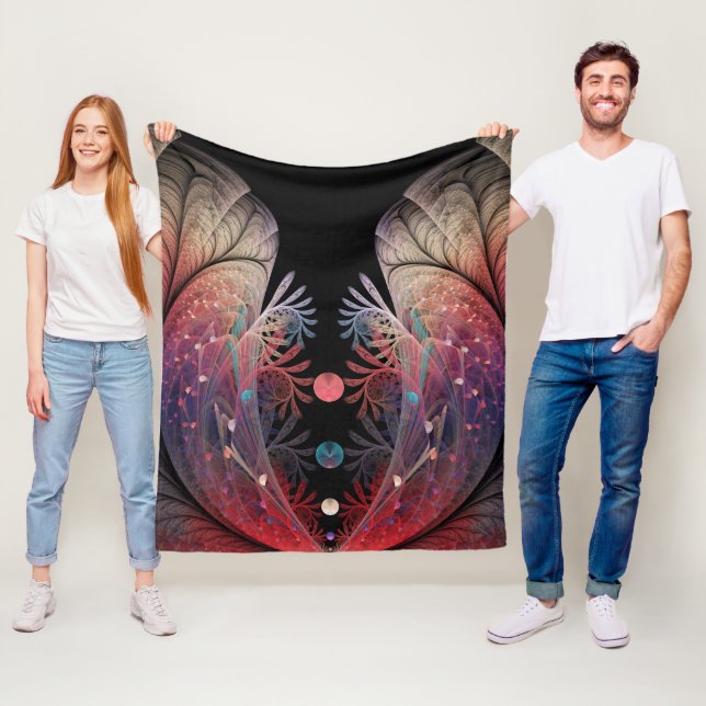 Jonglage Abstract Modern Fantasy Fractal Art Fleece Blanket (In Situ)