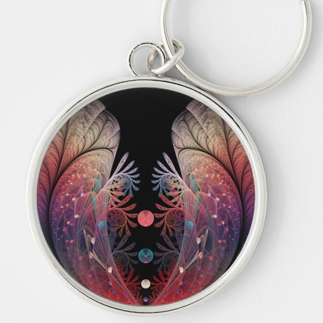 Jonglage Abstract Modern Fantasy Fractal Art Key Ring (Front)