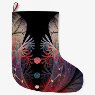 Jonglage Abstract Modern Fantasy Fractal Art Large Christmas Stocking