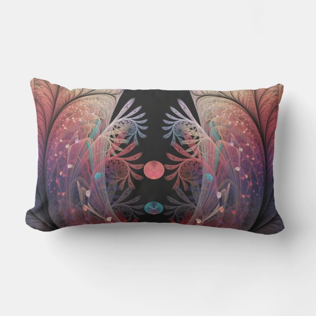 Jonglage Abstract Modern Fantasy Fractal Art Lumbar Cushion (Front)