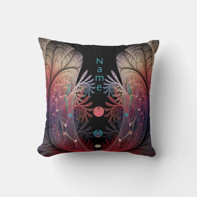 Jonglage Abstract Modern Fantasy Fractal Art Name Cushion (Front)