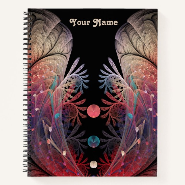 Jonglage Abstract Modern Fantasy Fractal Art Name Notebook (Front)