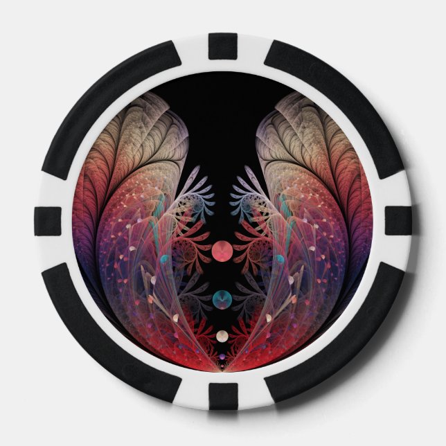 Jonglage Abstract Modern Fantasy Fractal Art Poker Chips (Front)