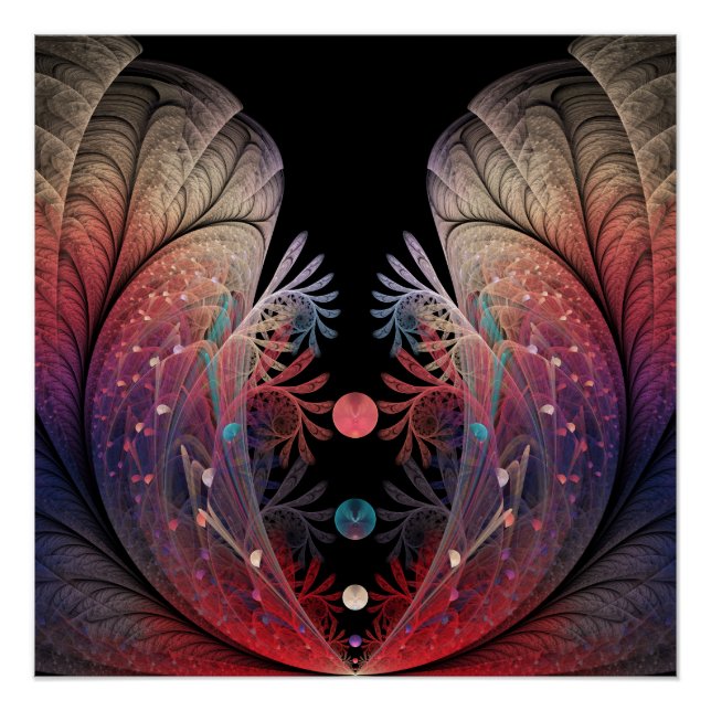 Jonglage Abstract Modern Fantasy Fractal Art Poster (Front)