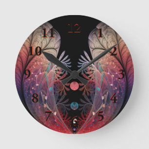 Jonglage Abstract Modern Fantasy Fractal Art Round Clock