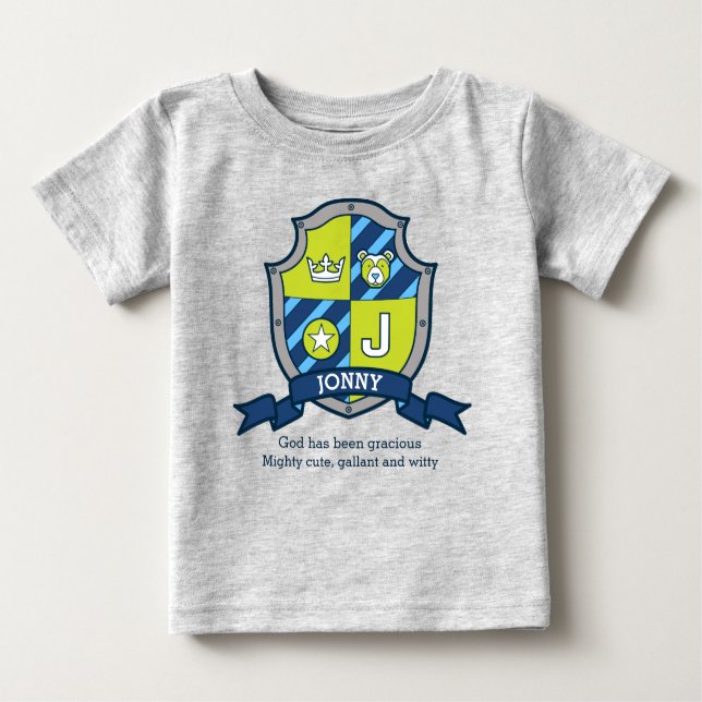 Jonny name meaning knights shield baby T-Shirt (Front)