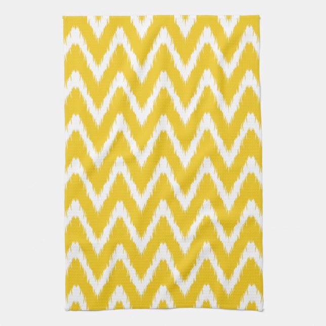Jonquil Asian Moods Ikat Chevrons Tea Towel (Vertical)