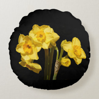 Jonquil Flowers Round Cushion