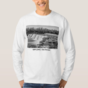 Joplin Grand Falls Overview Grayscale Long Sleeve T-Shirt