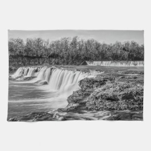 Joplin Grand Falls Overview Grayscale Tea Towel