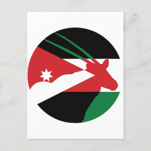 Jordan Arabian oryx Jordanian National Animal Flag Postcard