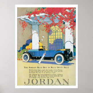 Jordan Blue Boy AutomobileVintage Art Print Poster