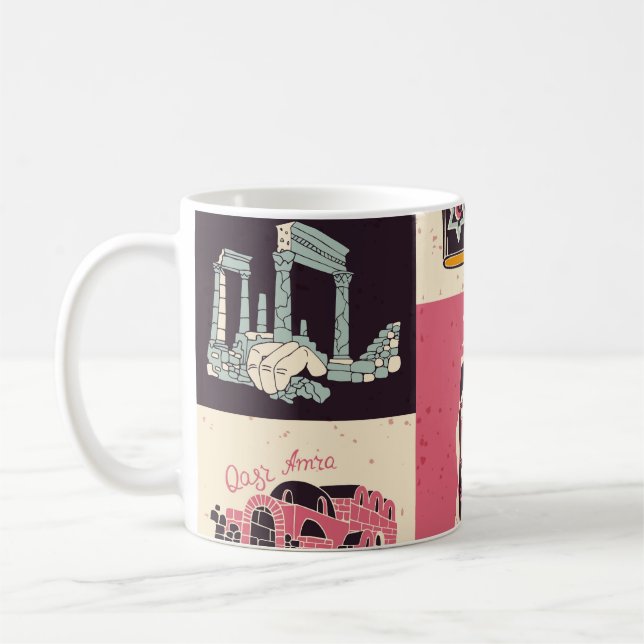 Jordan Culture Retro Illustrated Symbols Coffee Mug (Left)