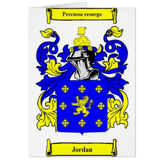 Jordan (English) Coat of Arms Card