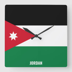 Jordan Flag Dazzling Patriotic  Square Wall Clock