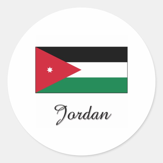 Jordan Flag Design Classic Round Sticker (Front)