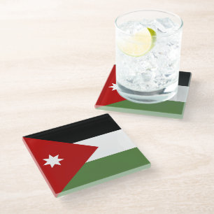Jordan flag glass coaster