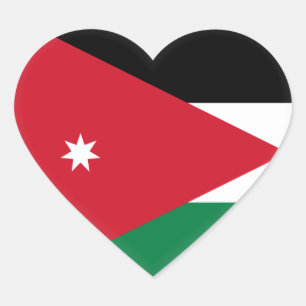 Jordan Flag Heart Sticker