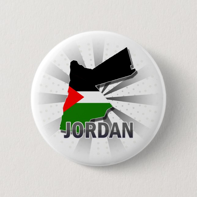 Jordan Flag Map 2.0 6 Cm Round Badge (Front)