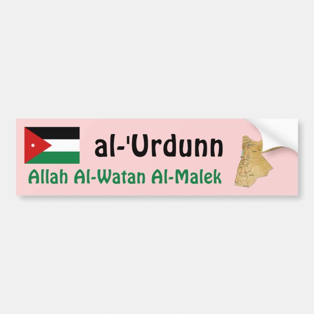 Jordan Flag + Map Bumper Sticker (Front)