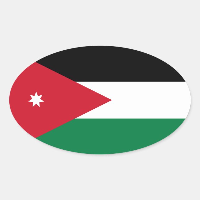Jordan Flag Oval Sticker (Front)