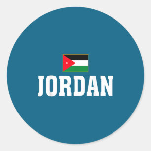 Jordan Flag Patriotic Country Roots Classic Round Sticker