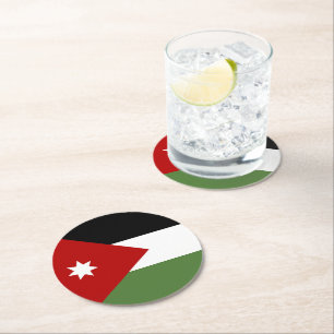 Jordan flag round paper coaster