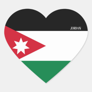 Jordan Flag Splendid Patriotic Heart Sticker