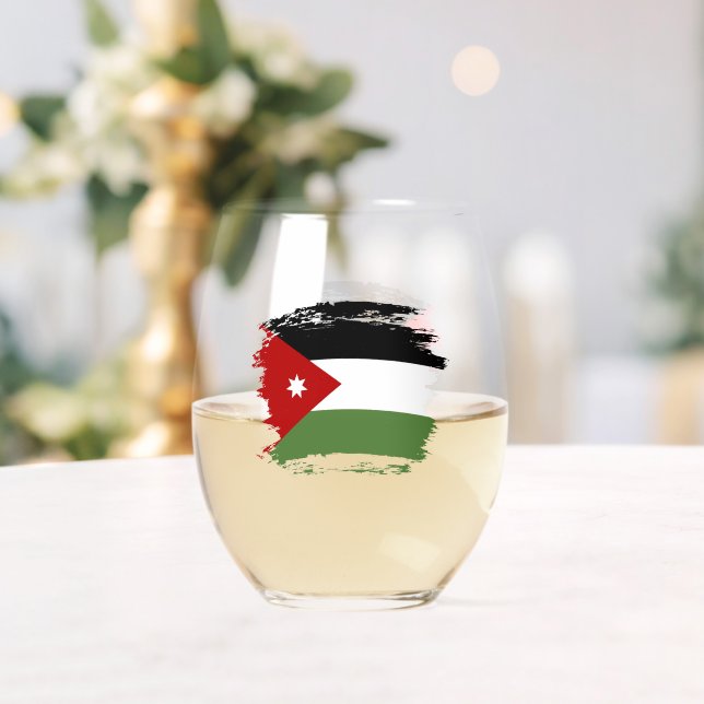 Jordan flag stemless wine glass (Insitu (Wedding))