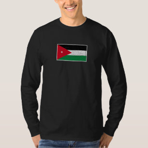 Jordan Flag With Vintage Jordanian National Colour T-Shirt