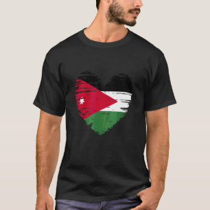 Jordan Heart Jordanian Flag Jordanian Pride T-Shirt