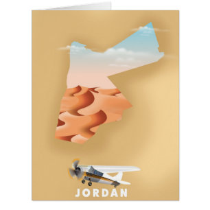 Jordan illustrated map travel poster