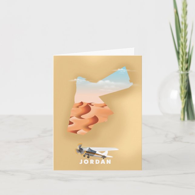 Jordan illustrated map travel poster note card (Front)