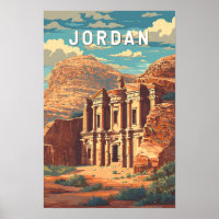 Jordan Illustration Travel Art Vintage