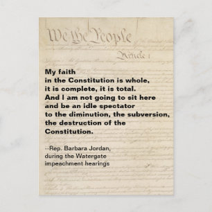 Jordan Impeachment Quote Constitution Watergate Postcard