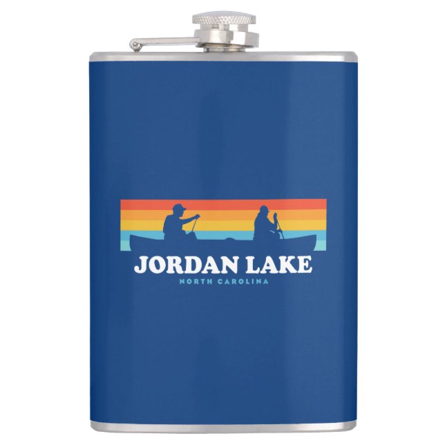Jordan Lake North Carolina Canoe Hip Flask (Front)
