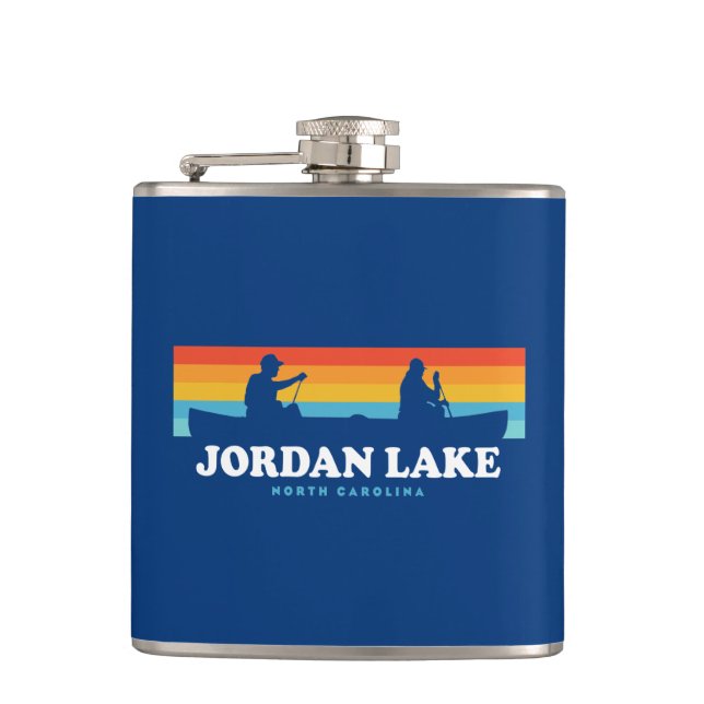 Jordan Lake North Carolina Canoe Hip Flask (Front)