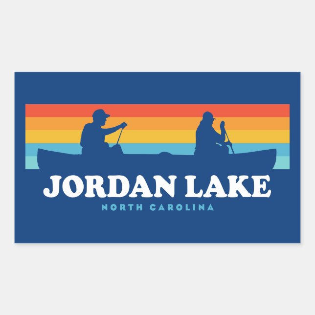 Jordan Lake North Carolina Canoe Rectangular Sticker (Front)