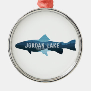 Jordan Lake North Carolina Fish Metal Ornament