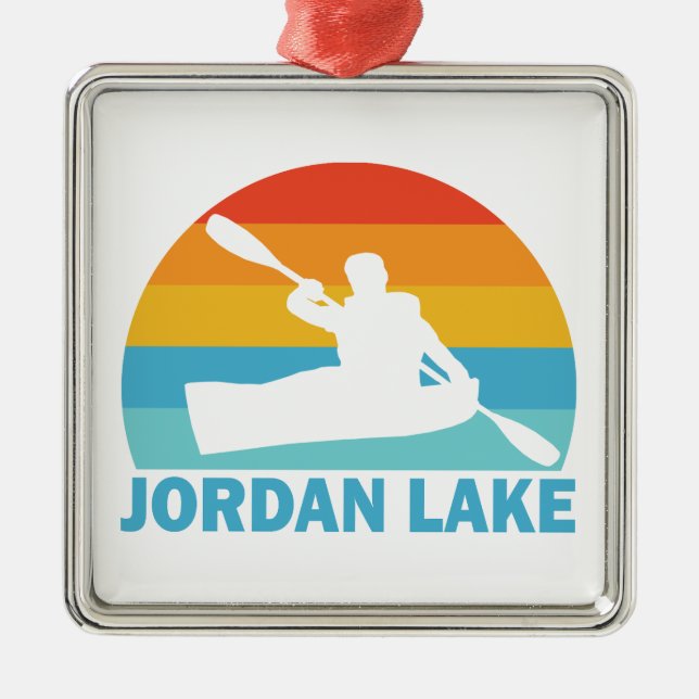 Jordan Lake North Carolina Kayak Metal Ornament (Front)