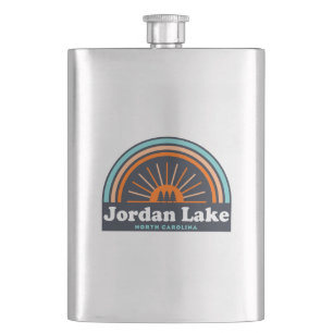 Jordan Lake North Carolina Rainbow Hip Flask